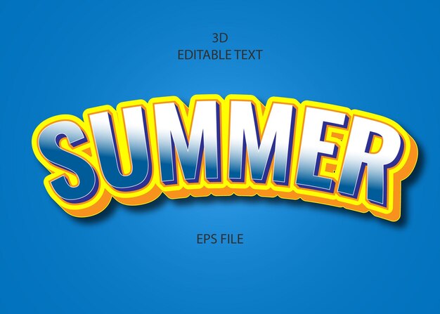 Vector texto 3d de verano