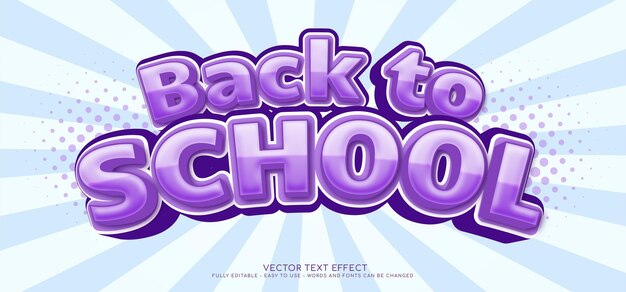 Texto 3D De vuelta a la escuela con efecto de estilo editable