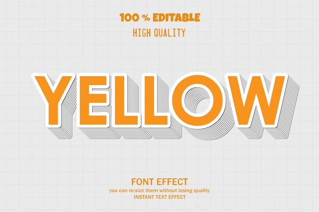 Texto amarillo, efecto de fuente editable