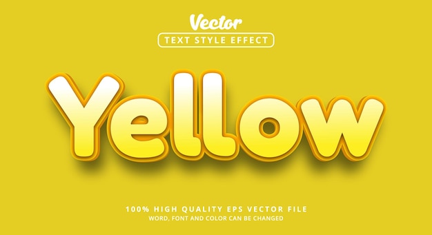 El texto amarillo tiene un estilo con una combinación de color amarillo claro brillante y un efecto de brillo profundo que crea un efecto de texto editable de color brillante