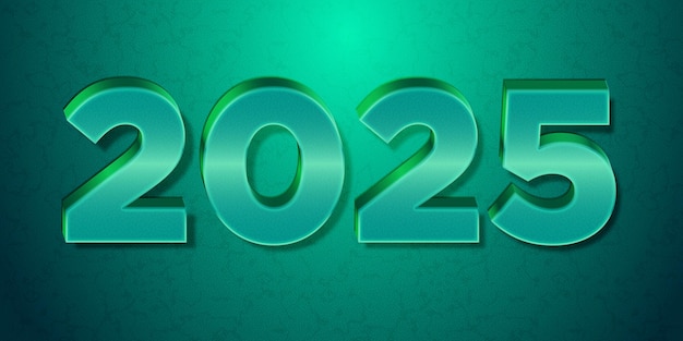 Texto para el año nuevo 2025 con múltiples colores y texto editable renderizado en 3D