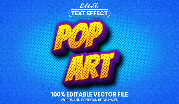 Texto de arte pop, efecto de texto editable