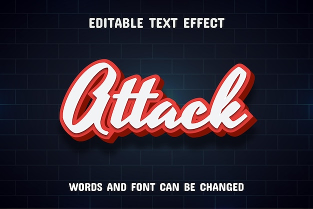 Texto de ataque efecto de texto de estilo 3d