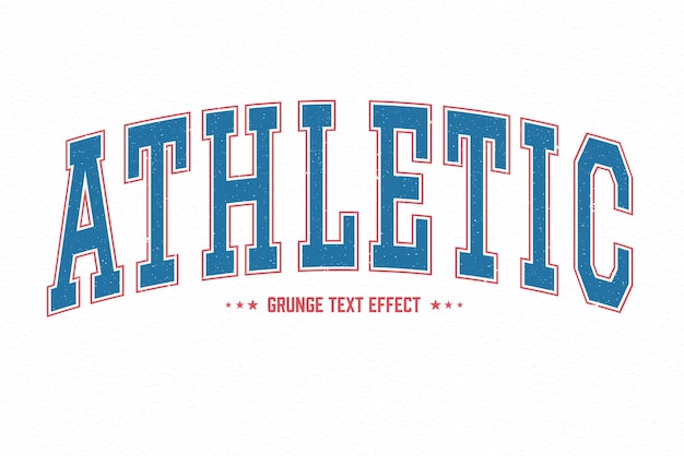 Texto atlético Editable Grunge Varsity Efecto de estilo de texto de la vieja escuela