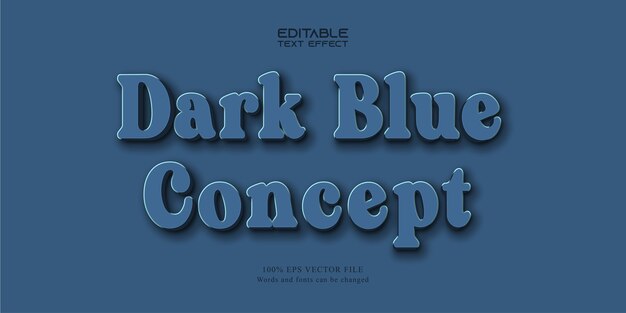 Texto azul oscuro, efecto de texto editable estilo neumorfismo
