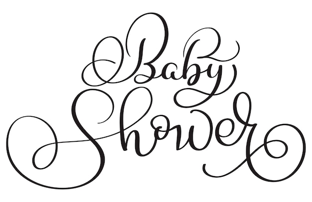 Vector texto de baby shower sobre fondo blanco letras de caligrafía dibujadas a mano ilustración vectorial