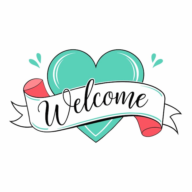 Texto de bienvenida ilustración de arte vectorial 4