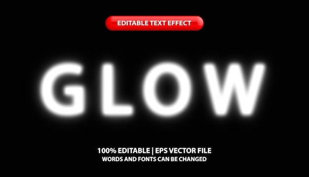 Texto brillante efecto de luz de neón blanco estilo de efecto de texto editable