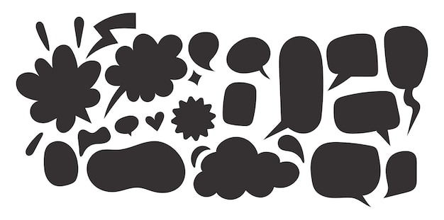 Texto de burbuja habla burbuja vector lápiz de colores garabateo