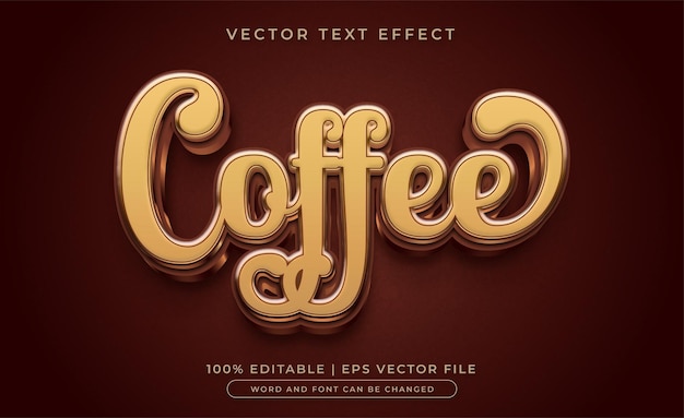 Texto de café estilo de efecto de texto editable 3D