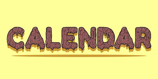Texto del calendario fundido