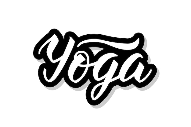 Texto de caligrafía de yoga aislado en blanco