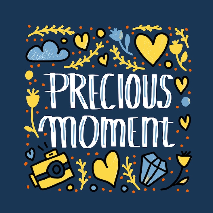 Vector texto del cartel del momento precioso diseño conceptual vectorial