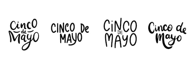 Vector texto de cinco de mayo arte vectorial dibujado a mano