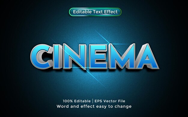 Texto de cine, efecto de texto editable de estilo 3D