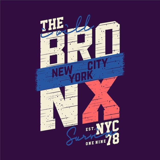 El texto de la ciudad de nueva york del bronx