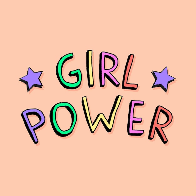 Vector el texto de color de girl power