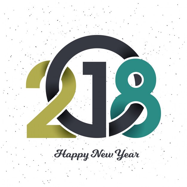 Vector texto colorido creativo 2018 para celebración de año nuevo