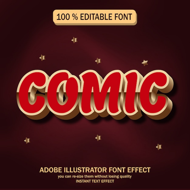 texto cómico, efecto de fuente editable