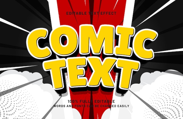 texto cómico efecto de texto editable en estilo cómico