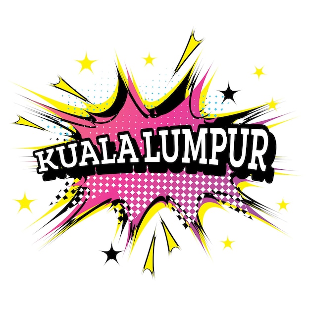 Texto cómico de Kuala Lumpur en estilo Pop Art