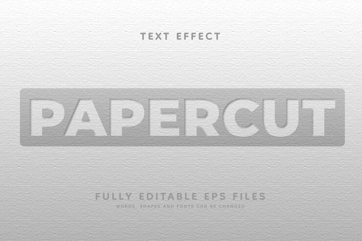 Vector texto de corte de papel vectorial estilo de corte de paper editable