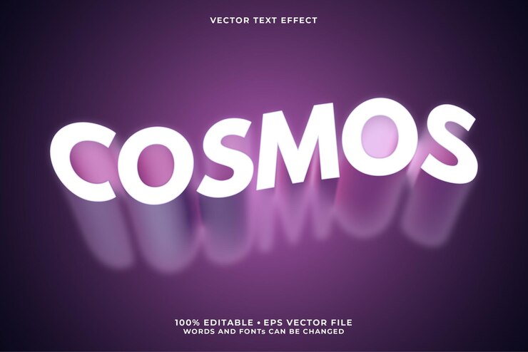 Texto Cosmos, efecto de fuente editable