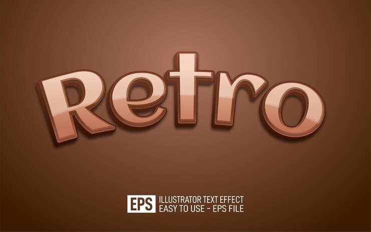 Vector texto creativo en 3d retro, plantilla de efecto de estilo editable