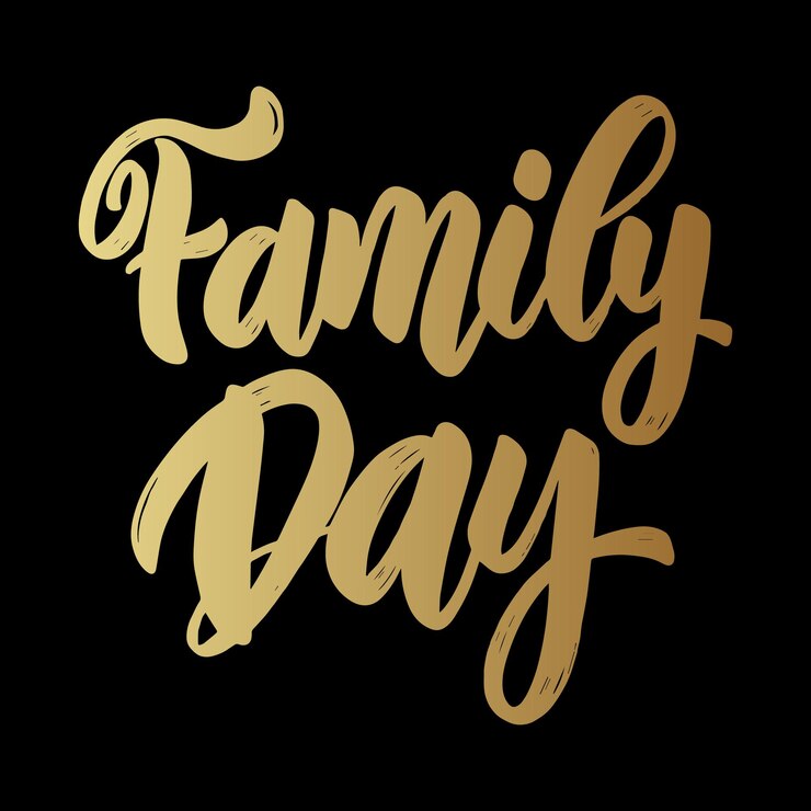 Vector texto del día de la familia. frase de letras para tarjeta de felicitación, invitación, banner, postal, web, plantilla de cartel.