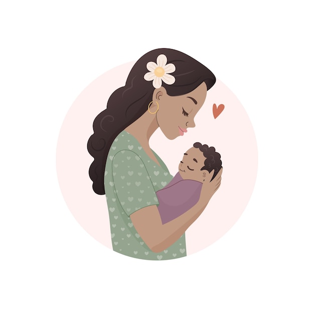 texto del día de la madre con marco floral en fondo blanco para el diseño de la tarjeta de felicitaciones