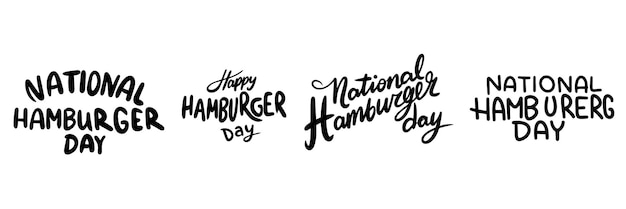 Vector texto del día nacional de la hamburguesa arte vectorial dibujado a mano