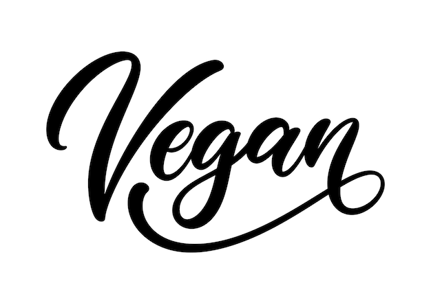 Texto dibujado a mano de Word Vegan aislado en fondo blanco Caligrafía vectorial