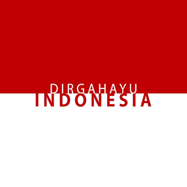 Texto dirgahayu indonesia saludo con fondo rojo y blanco
