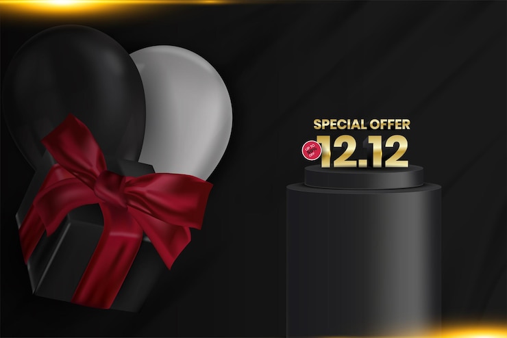 Vector el texto dorado 12.12 para contenido comercial o comercial vector premium