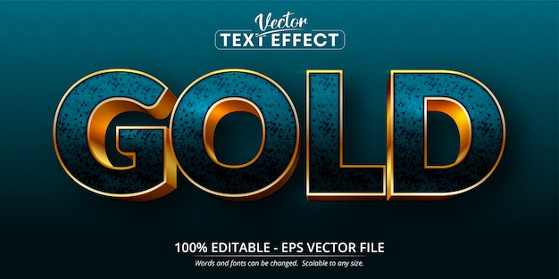 Texto dorado, efecto de texto editable de estilo dorado brillante