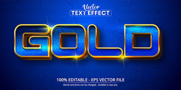 Texto dorado, efecto de texto editable de estilo dorado de lujo