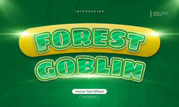 Texto de duende del bosque con efecto de texto editable de estilo de juego