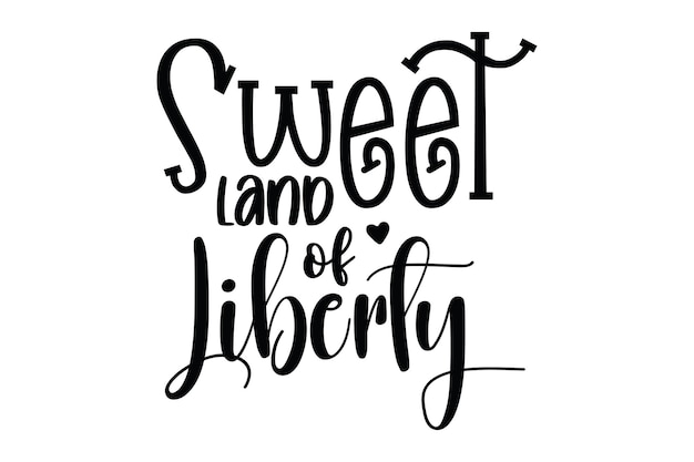 Texto de la dulce tierra de la libertad con un fondo rojo.