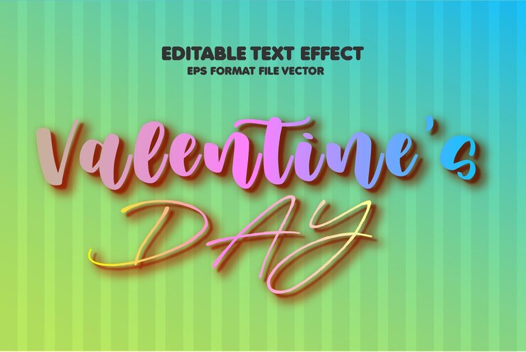 Vector texto editable del día de san valentín