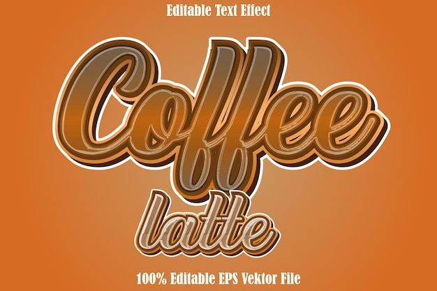 Vector texto editable efecto café 3d relieve