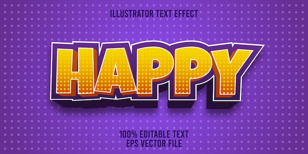 Vector texto editable efecto estilo feliz