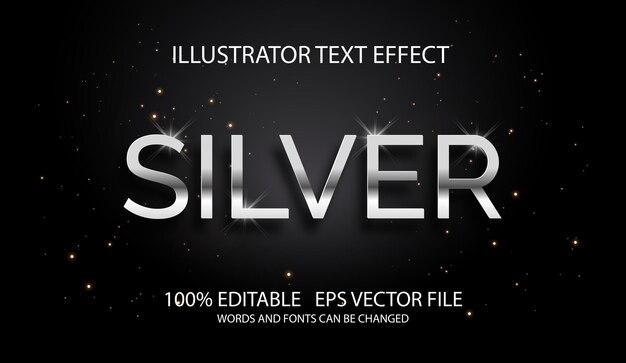 Texto editable efecto estilo PLATA