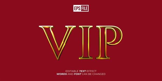 Texto editable Efecto de texto editable estilo dorado VIP