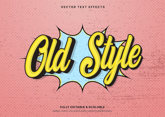 Texto editable de estilo antiguo con efecto vintage y retro