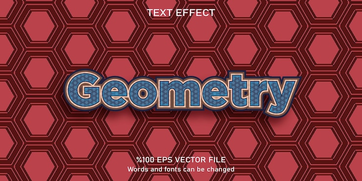 Vector texto editable de geometría