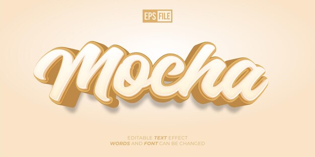 Texto editable Mocha efecto de texto de estilo 3d