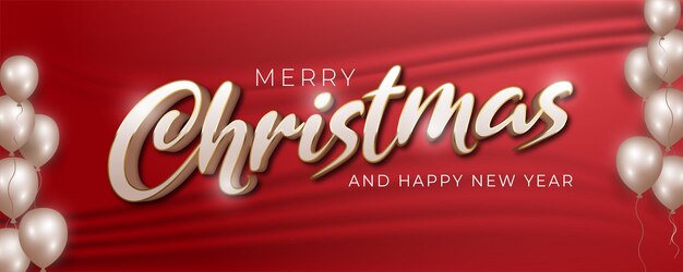 Texto editable Navidad estilo 3d para banner de celebración Navidad y año nuevo