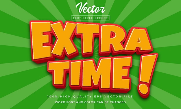 texto editable tiempo extra estilo de texto 3d