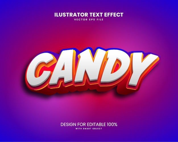 Texto de efecto de caramelo editable vectorial gratuito