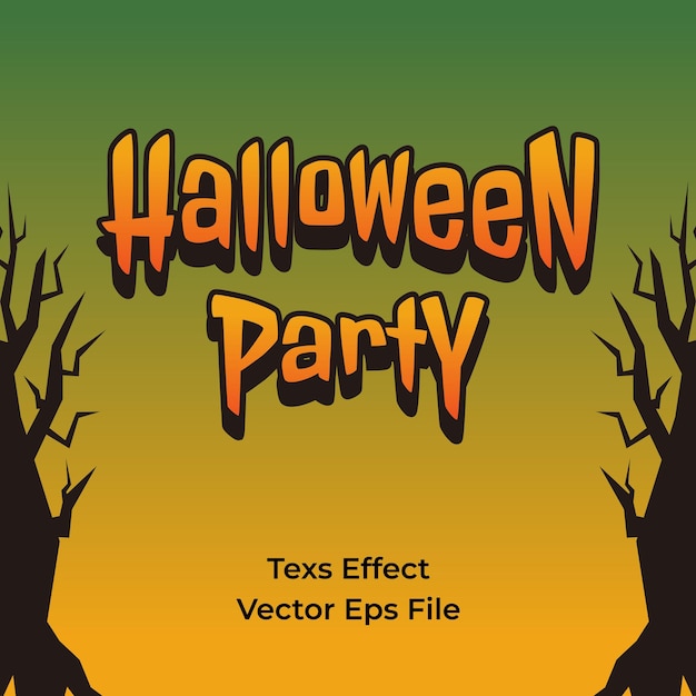 texto de efecto de celebración de halloween increíble diseño 3d archivo vectorial eps